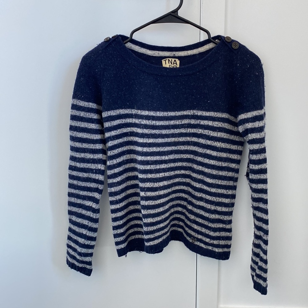 Aritzia TNA Lambswool Blend Striped Sweater